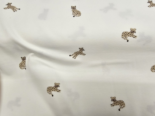Bombažni jersey- tigerčki na beli osnovi