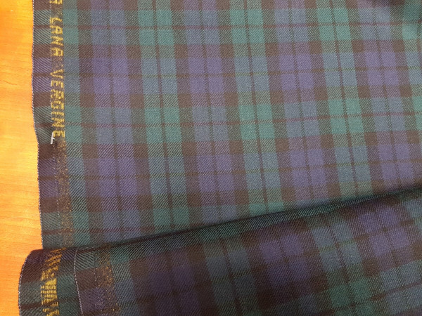 Volnena tkanina - škotski karo black watch večji karo