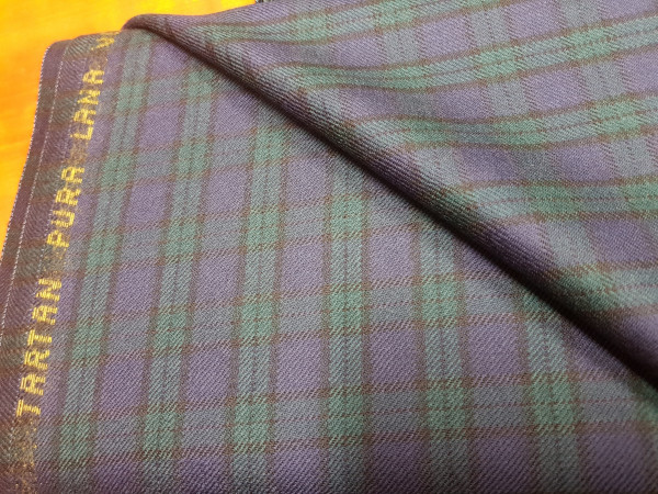 Volnena tkanina - škotski karo black watch manjši karo