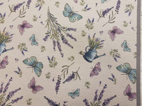 Dekor gobelin cvetlični- sivka z metuljčki