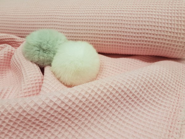 Vafel,bombažni,pike-roza