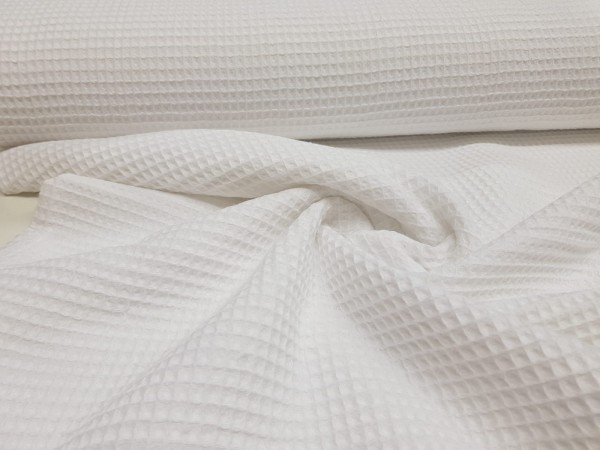 Vafel,bombažni,pike-bela