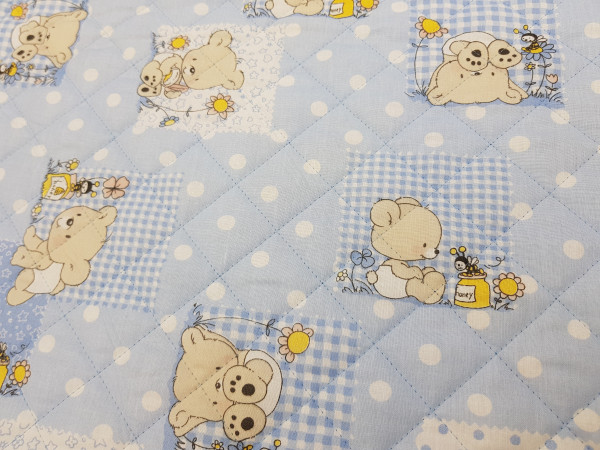 Vatirana bombažna prešita tkanina-medvedki