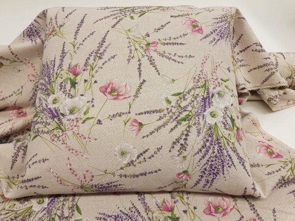 Dekor cvetlični- sivka in rožice