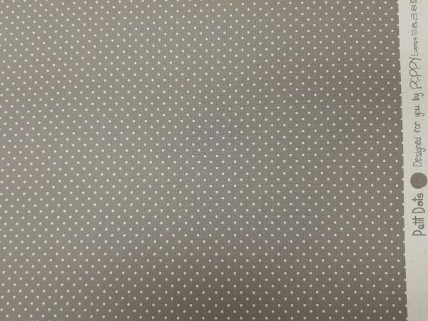 Bombažno platno-poplin pike, male bele pikice 2mm na sivi podlagi