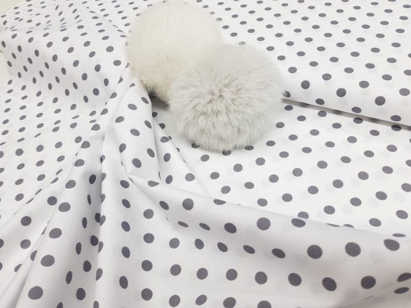 Bombažno platno-pike 8mm-bele pike na bež podlagi