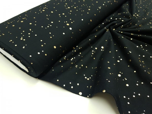 Bombažni jersey-zlate foil pikice na črni osnovi, ZADNJI KOS