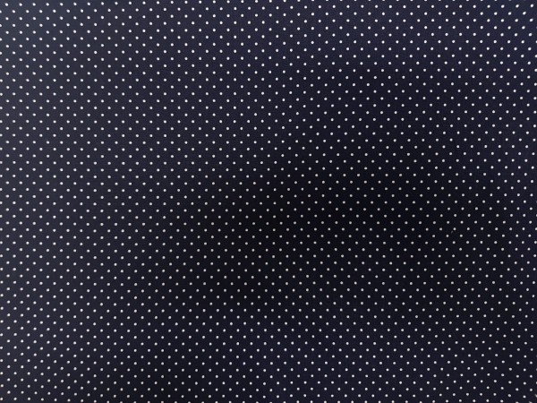Bombaž, poplin pike, male bele pikice 2mm na temno modri podlagi