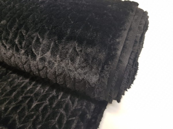 Umetno krzno-črna s cikcak vzorcem