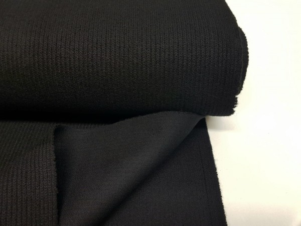 Pletenina, zelo kompaktna, rebrasta-črna