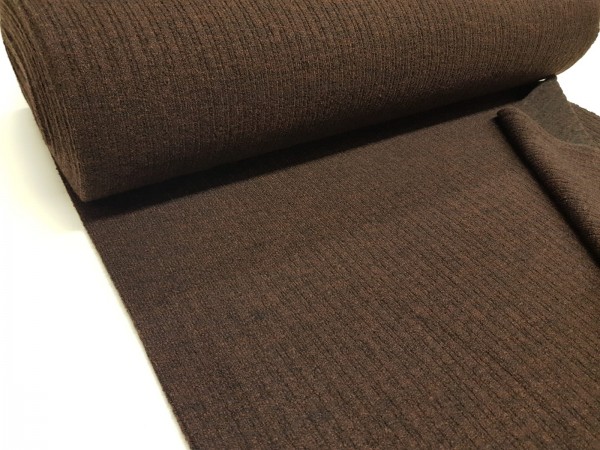 Pletenina, zelo kompaktna, rebrasta-rjava melange