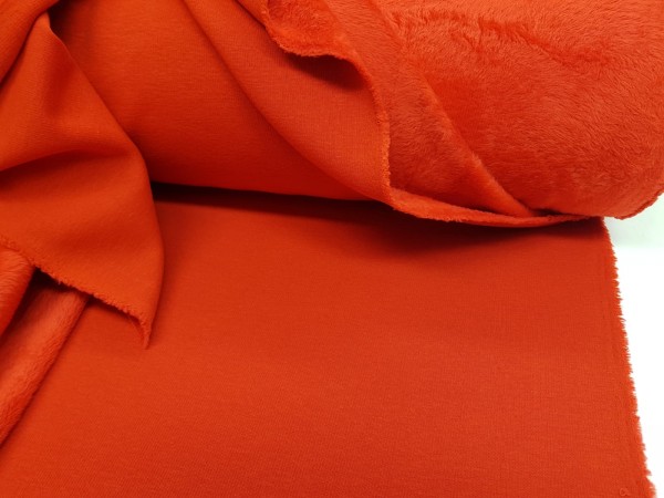 Warmkeeper Sweater-KOSMATEN JERSEY, jersey s velurjem na drugi strani, živo rdeča