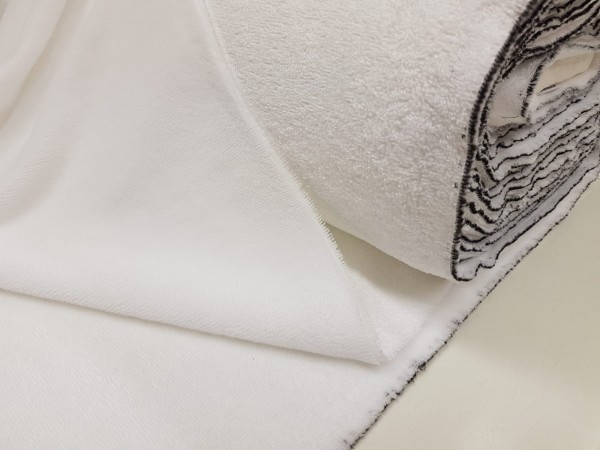 Pliš,frotir,bambus-bela