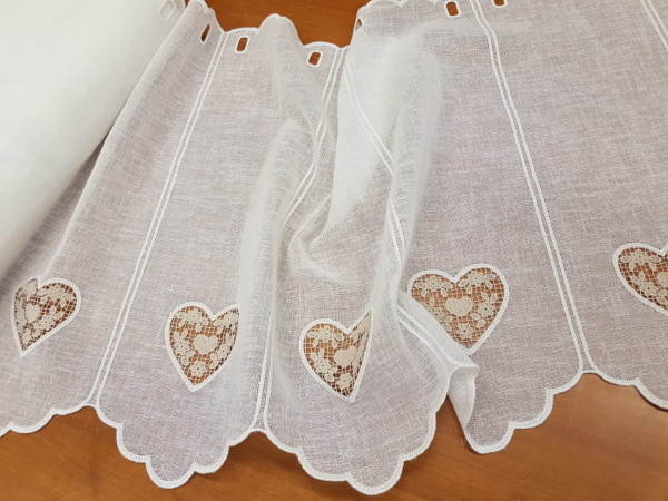 Zavesa 45cm-srčki, ZADNJI KOS 2,40M
